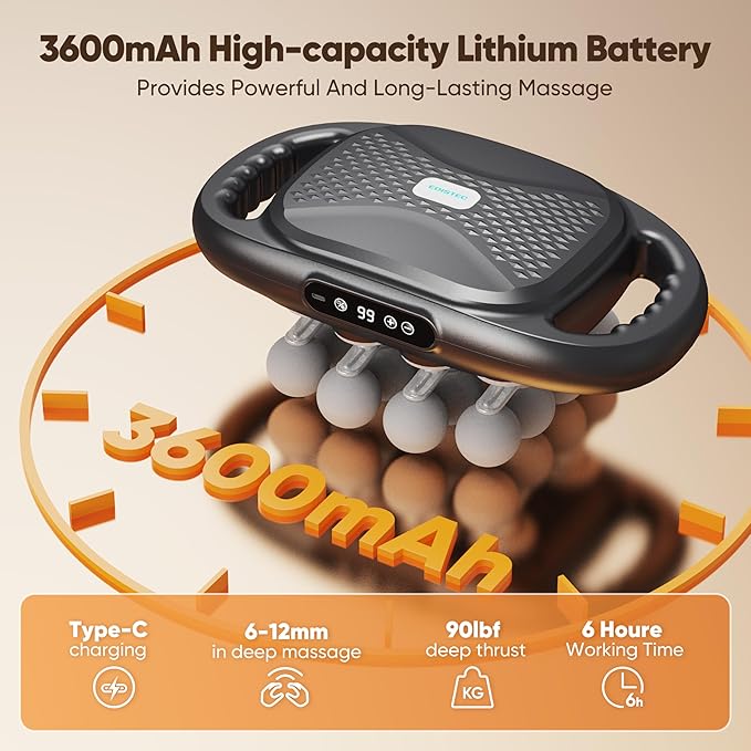 16 Head Massage Gun Deep Tissue Percussion Massager for Pain Relief, 3600mAh Long Battery Life Muscle Massager with 99 Intensities & 9 Modes, Ultra-Quiet Electric Back Massager Gifts for Mother's Day