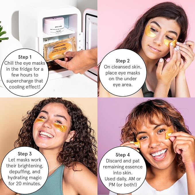 grace & stella Award Winning Under Eye Mask - Reduce Dark Circles, Puffy Eyes, Undereye Bags, Wrinkles - Gel Under Eye Patches - Birthday Gifts for Mom - Vegan Cruelty-Free (48 Pairs, Pink)