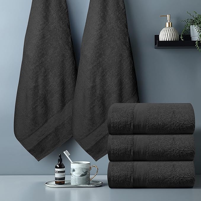 Softolle 100% Cotton Luxury Bath Sheets - Pack of 2 (35" x 70") | Super Soft, Quick-Dry & Highly Absorbent Towels for Bathroom, Home, Spa & Gym (Grey)