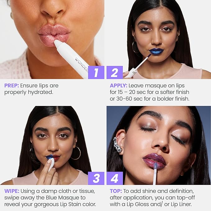 Wonderskin Wonder Blading Lip Stain Peel Off Masque, 2 Pack - Long Lasting, Waterproof and Transfer Proof Matte Nude Lip Tint Stain (Lovely Masque)