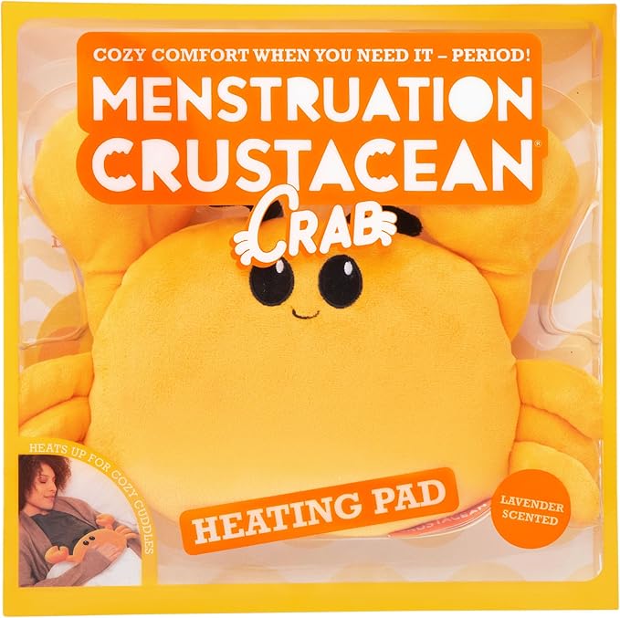 Menstruation Crustacean Crab by Relatable, Microwavable Heating Pad For Period Cramps, Cuddly Plushies and Gifts for Mom, Includes 1 Lavender Scented Heating Pad Plushy