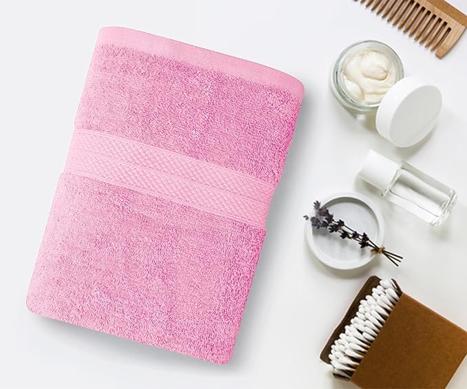 Avalon Towels Bath Towels for Bathroom 100% Cotton Pink Bathroom Towels Pack of 12 (24x48 inches) - Quick Drying Bath Towels Set Small, Light Weight & Absorbent Perfect Gym & Pool Towel Set