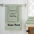 Personalize Your Towels with Custom Embroidery: Names, Monograms, and Initials. Perfect For Kids, Adults, Pool, Travel, Gifts, 3-Piece Towel Set; 1 Bath Towel, 1 Hand Towel, and 1 Wash Cloth - Green