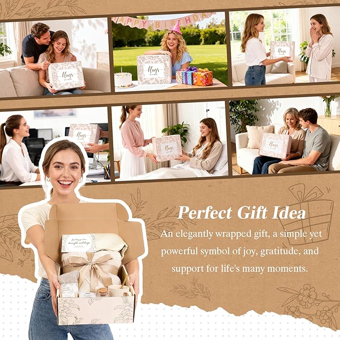 Loscola Birthday Gift Baskets for Women, Get Well Soon Gifts Basket After Surgery, Birthday to Women Mom Grandma, Self Care Package Spa Gifts Sympathy Gift Baskets for Woman