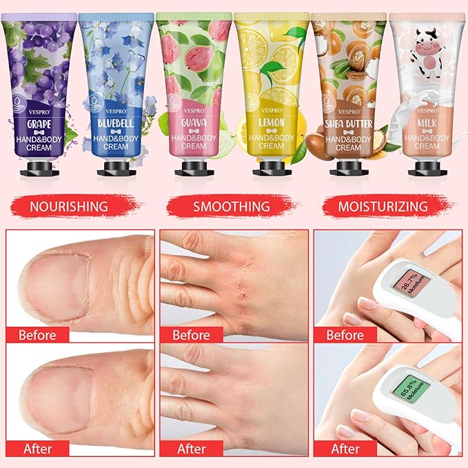 VESPRO 12 Pack Hand Cream Gift Set, Mothers Day Gifts, Bulk Hand Lotion Travel Size for Dry Cracked Hands, Mini Moisturizing Hand Lotion for Party Favors, Teacher Gifts and Nurse Gifts