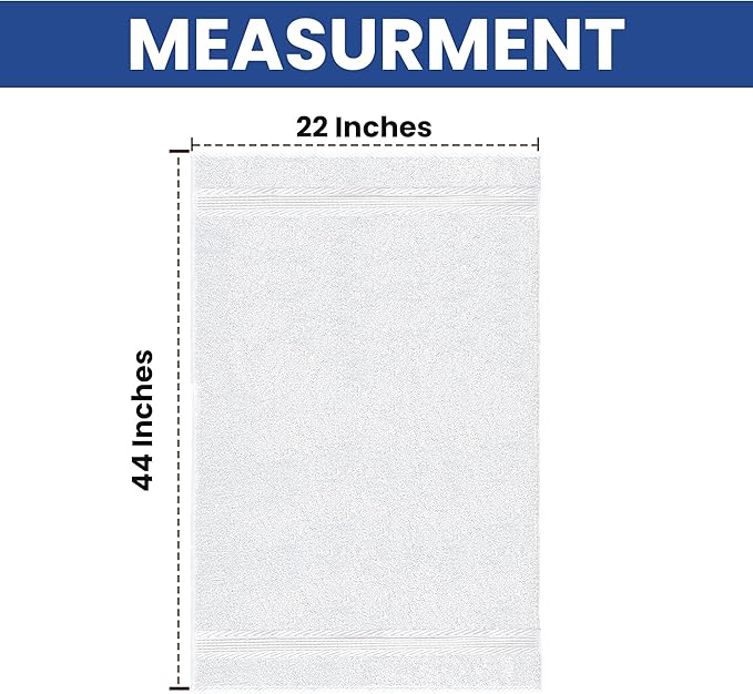 Linteum Textile Supply Luxury Hair Towels 100% Ring Spun Cotton Towel for Women, Men, Kids | 22x44 inches Quick Dry Towels for Hotel, Gym, Beauty, Spa & Salon | Pack of 6 | White | Superior Soft Touch