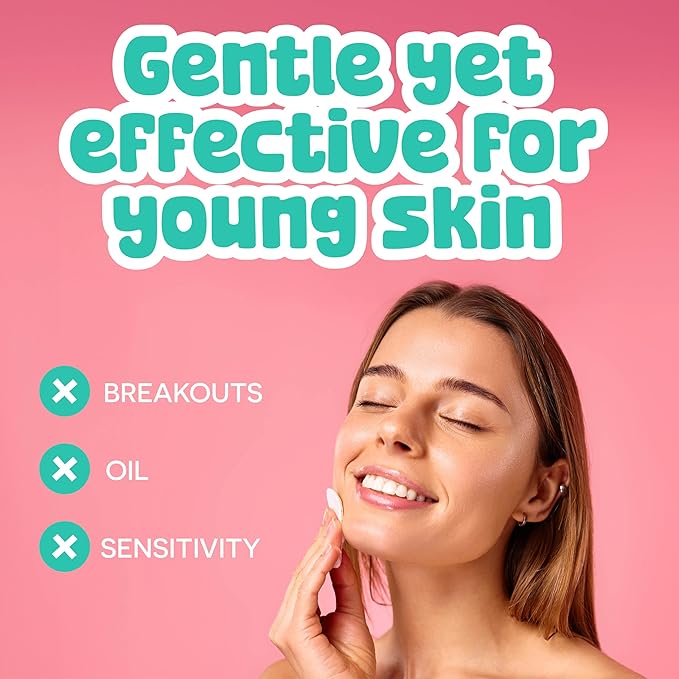 BeYoutiful ChillOut Gentle Acne Cleansing Face Wipes with Salicylic Acid for Teens and Kids, 60 Toner Facial Pads, Vegan Skincare, Safe Formula with Tea Tree Oil & Chamomile