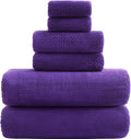 YTYC 29x59 Inch Bath Towels Set of 6 Large, Super Soft Lint Free Lightweight Microfiber Shower Towels for Bathroom 80% Polyester (Violet Purple, 6 Piece)