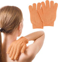 MOLOPPO 2 PCS Exfoliating Glove, Scrub Gloves Exfoliating, loofah, Body Exfoliator, Bath Gloves（Orange）