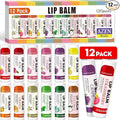 AZEN 12 Pack Lip Balm Bulk, Moisturizing Lip Balms for dry cracked lips, Mothers Day Gifts Easter Basket Stuffers - 12 Flavors