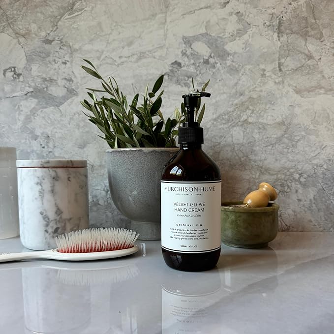 Murchison-Hume Velvet Glove Hand Cream with nourishing Fruit Extracts and Plant Seed Oils for lasting, 24-hour protection against dryness, non-greasy, Original Fig