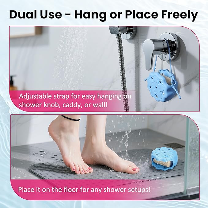 2 Packs Silicone Shower Steamer Tray/Holder, Durable Steamer Hanger, Aromatherapy Diffuser Containers, Bathroom Accessories for Yoga Decor, Yellow and Blue