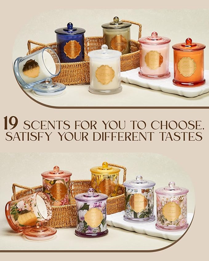 M&SENSE Creamy Vanilla Pie Soy Candles for Home Scented, Organic Non Toxic 12.7oz Large Jar Candle 75 Hours Long Lasting Slow Burning, Winter Home Fragrance Housewarming New Year Gifts
