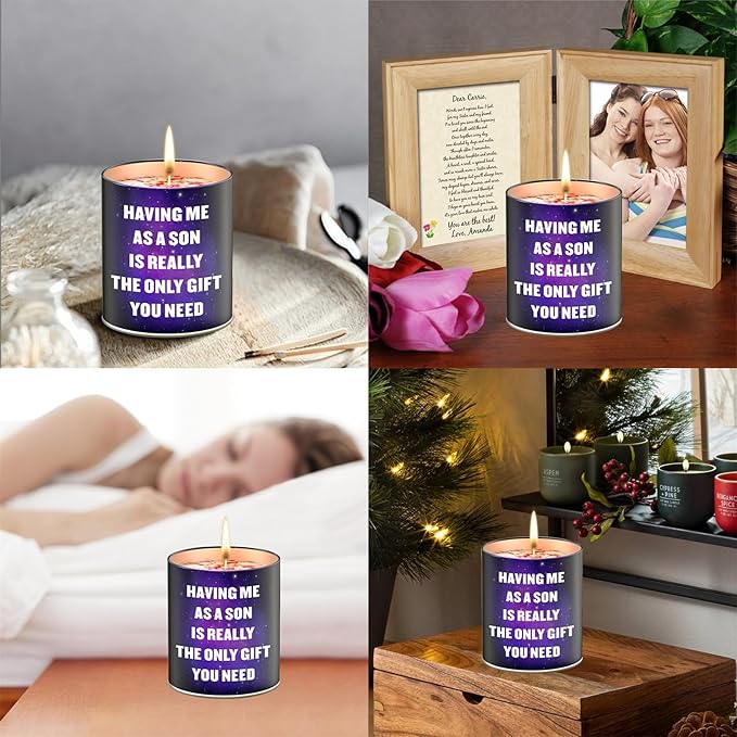 Mothers Day Gifts for Mom from Son Kids: Birthday Christmas Gift for Mom,Funny Stocking Stuffers Galentines Day Anniversary Presents,9oz Scented Candles