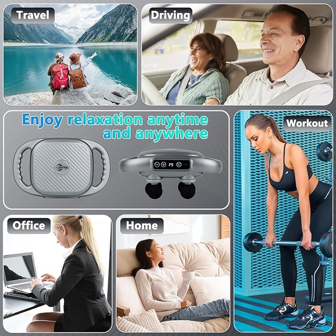 UFFAE 6 Head Massage Gun Deep Tissue with 9 Levels & 9 Modes, Electric Massager Tool for Legs, Arms, Waist, Back, Buttocks - Full Body Muscle Pain Relief, Ideal Gifts for Women, Men, Mom, and Dad
