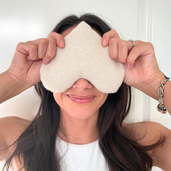 Stillnus First Light Weighted Eye Pillow – Organic Flaxseed & Lavender, Heart Shaped, Relaxation & Feel Better Gift for Women
