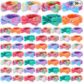 50 Pcs Pink Spa Headband Bulk Spa Sleepover Party Supplies for Washing Face with Removable Bow Makeup Elastic Bowknot Headband for Women Gifts Skincare Microfiber Hairband (Stylish Style)