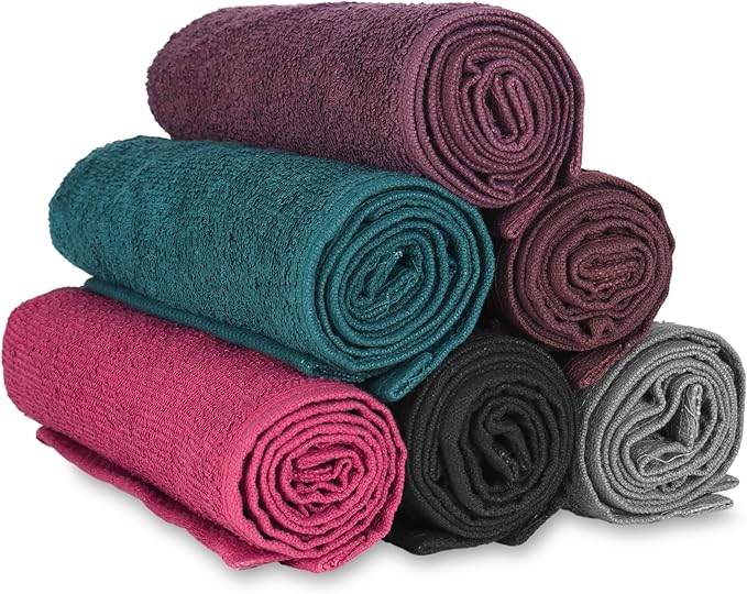 Arkwright Bleach Resistant Salon Towels Bulk - 100% Cotton Hair Towels, Soft, Absorbent, Quick Dry Spa & Barber Towels for Hair Stylist, Nail Salon & Esthetician, 16 x 27, Eggplant (Case of 144)