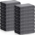 SmoothNovelty 16 Pack Microfiber Bath Towels Bulk 27'' x 60'' Oversized Beach Towel Highly Absorbent Extra Large Soft Drying for Shower Pool Salon Sauna Bathroom Gym Party (Simple,Dark Gray)