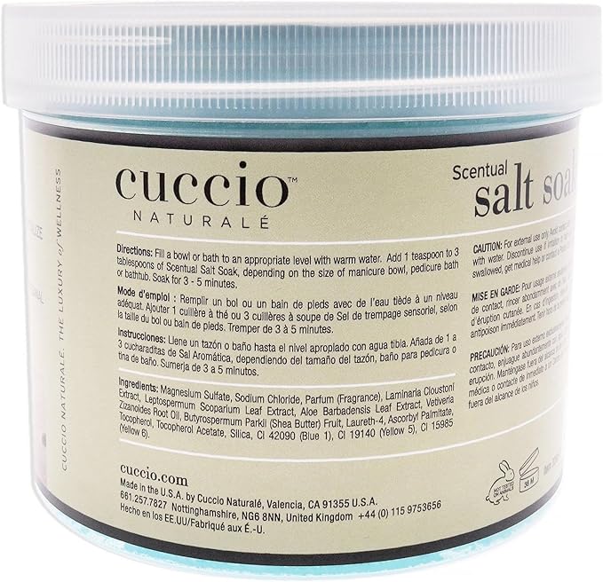 Cuccio Naturale Scentual Salt Soak - Invigorating Salts With An Irresistible Scent - Rejuvenate And Soothe Tired Feet - Softens And Leaves The Skin Fresh And Clean - Artisan Shea And Vetiver - 29 Oz