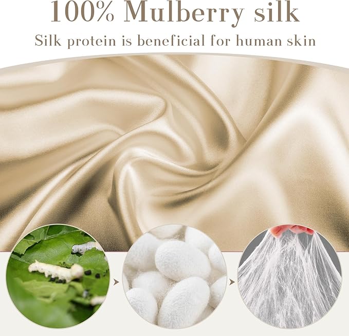 SECZIPE 100% Mulberry Silk Sleep Mask Eye Mask for Women Man with Adjustable Band, for Side Sleeper Blackout Sleep Mask for Travel Rest and Office Large Size (Taupe)