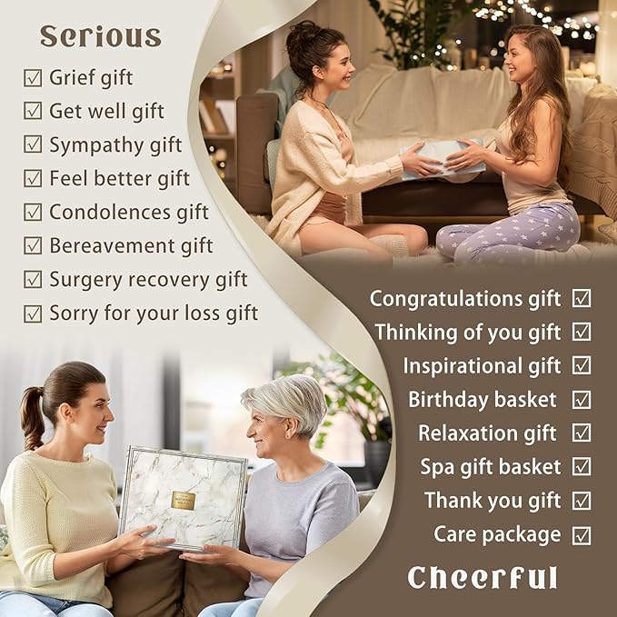 AHAGIFTREE Gift Baskets for Women,11PC Care Package with Moon Lamp,Grief,Get Well Soon After Surgery,Birthday,Think of You,Thank You,Sympathy