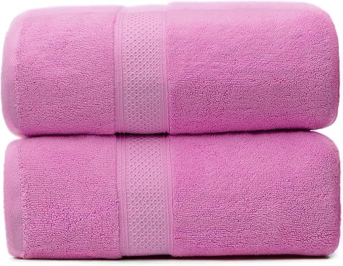 Fluffy Cotton Bath Towels Set800G,2-Piece Set, Thickened and Enlarged(31.5x63 inches),Super Absorbent,Soft,Suitable for Hotel, Bathroom, Swimming Pool, SPA,Gift(Rose Pink)
