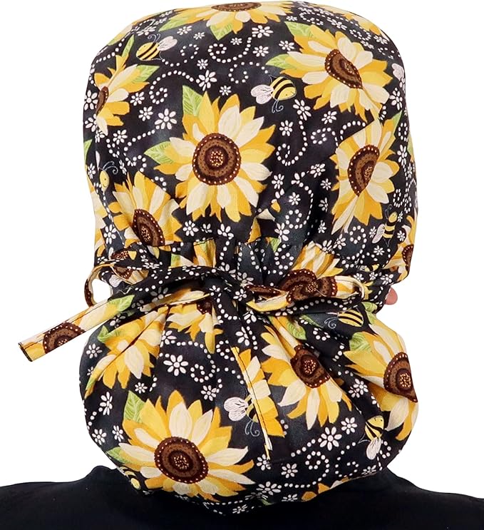 Sparkling EARTH Big Hair Ponytail Classic Surgical Style Scrub Working Cap - Made in The USA!!!