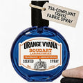 Travel Fabric Refresher Spray – Odor Eliminator & Wrinkle Release, TSA Approved 40ml for Gym Hotel Office Clothes Sofa CurtainsOrange Vyana Scent – Boudart Labs