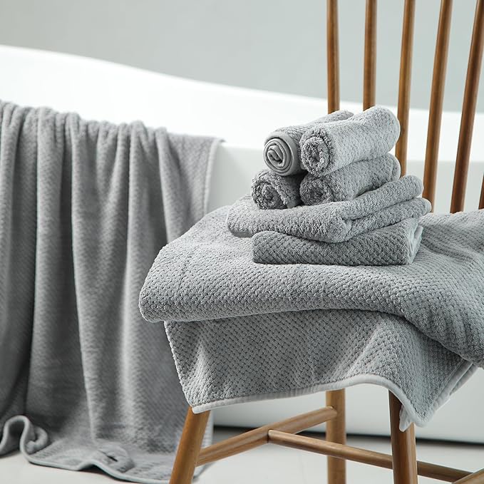 2 Piece Hand Towels Set Set 16x31 Inches,Soft Bath Sheet Towels Highly Absorbent Quick Dry Towels Set for Bathroom Hotel Spa Gray