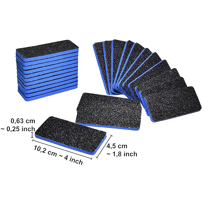 New AMT 25 PCS Pedicure Foot File Grit 60/60, Black Callus Remover File, Nail Files for Pets, Emery Boards for Pet Grooming, 60 Grit Foot File (25 PCS -Blue Center)