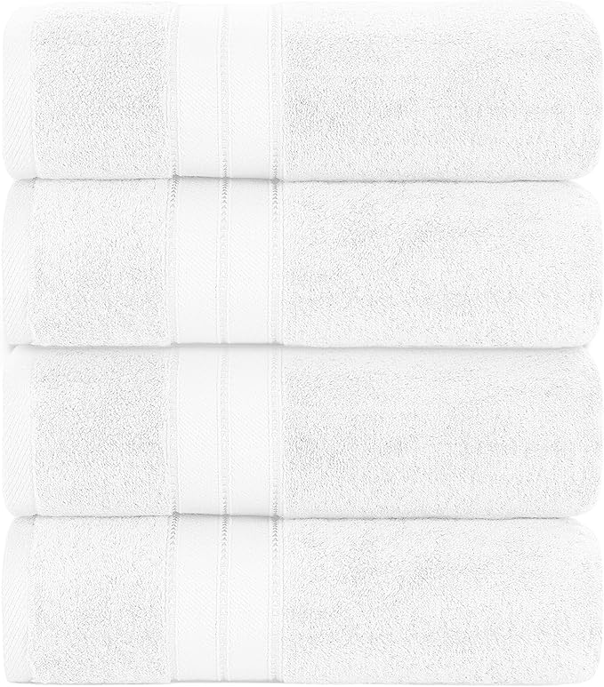 Modern Threads 4-Pack SpunLoft Bath Towel White 30x54