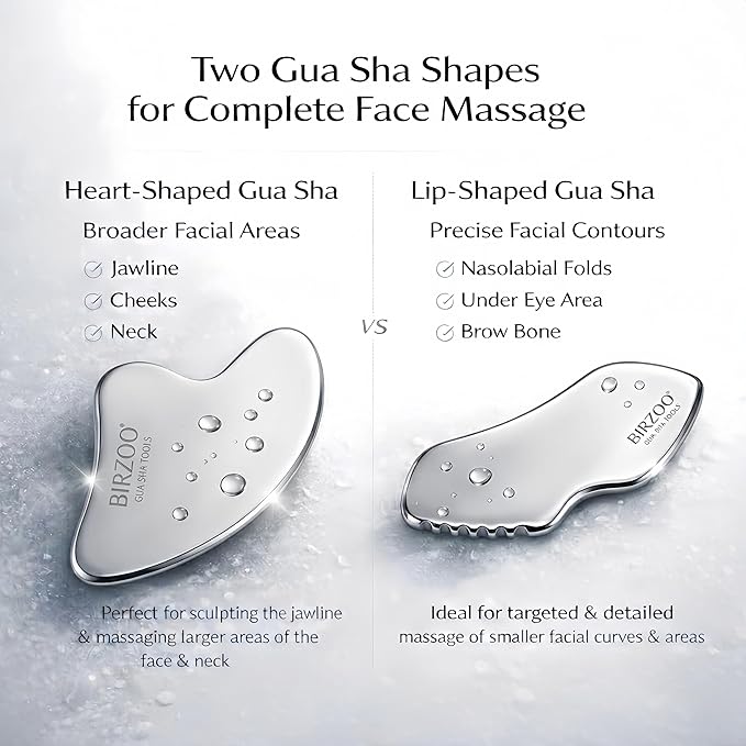 3-in-1 Stainless Steel Facial Set, Precision Metal Eye Cream Applicator & Contouring Gua Sha Kit, Cooling Skincare Tools for Face & Neck, Minimalist Beauty Gift with Felt Pouch