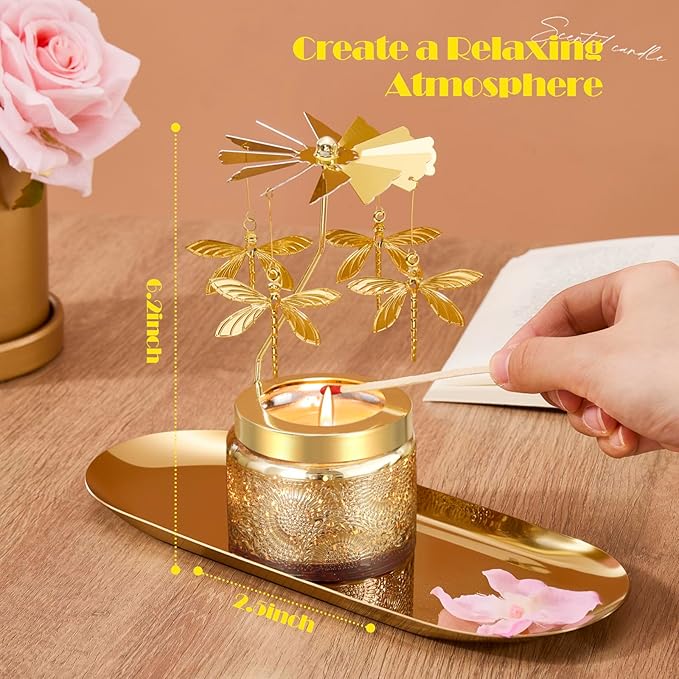 Mothers Day Gifts for Mom, Funny Birthday Gifts for Women, Dragonfly Candle Gift for Mom, Grandma, Rotating Scented Candles for Home Aromatherapy, Ideal Birthday Gift for Wife