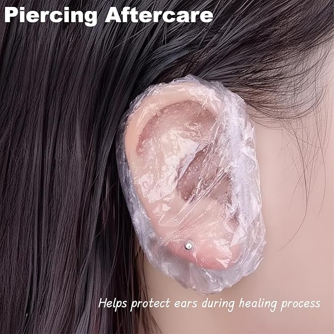 Disposable Ear Covers – 600 Pcs Soft Elastic Plastic Ear Caps for Hair Dye, Piercing Aftercare, Salon, Spa, Home & Travel