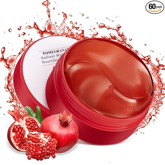 LAVONE Eye Mask - 30 Pairs Red Pomegranate Under Eye Patches Skin Care Products - Eye Masks Skincare for Dark Circles and Puffiness, Reduce Wrinkles, Eye Bags and Fine Lines, for Women and Man - Red