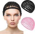 WLLHYF Wig Cap Thick Long Hair Caps Adjustable Net Mesh Braided Weaving Making Crochet Sew Weave Fishnet Grip Headband