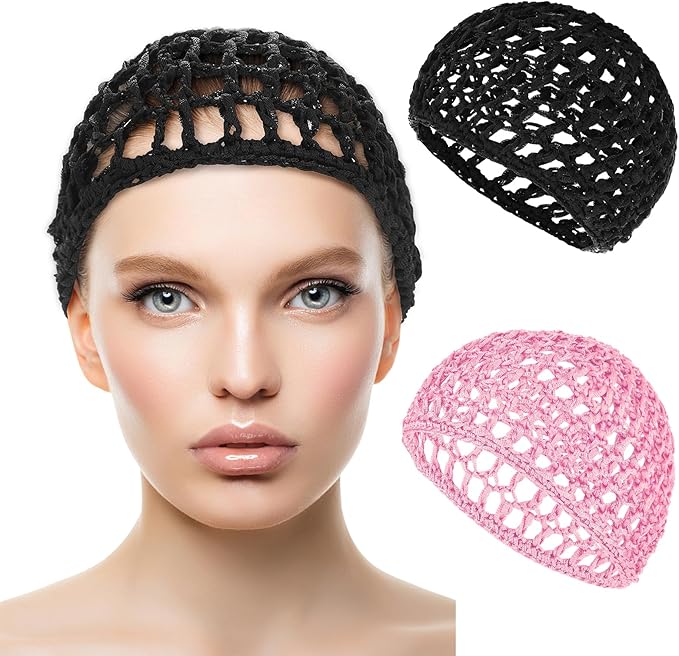 WLLHYF Wig Cap Thick Long Hair Caps Adjustable Net Mesh Braided Weaving Making Crochet Sew Weave Fishnet Grip Headband