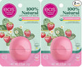 eos 100% Natural & Organic Lip Balm- Strawberry Sorbet, All-Day Moisture, Dermatologist Recommended for Sensitive Skin, Lip Care Products, 0.25 oz (Pack of 2)