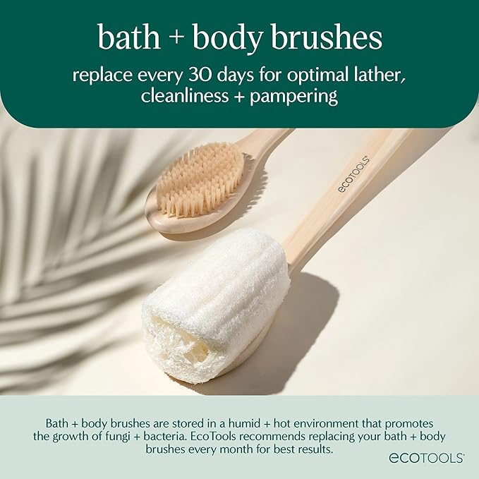 EcoTools Dry Body Brush,for Post Shower & Bath Skincare Routine,Removes Dirt and Promotes Blood Circulation,(Pack of 12)