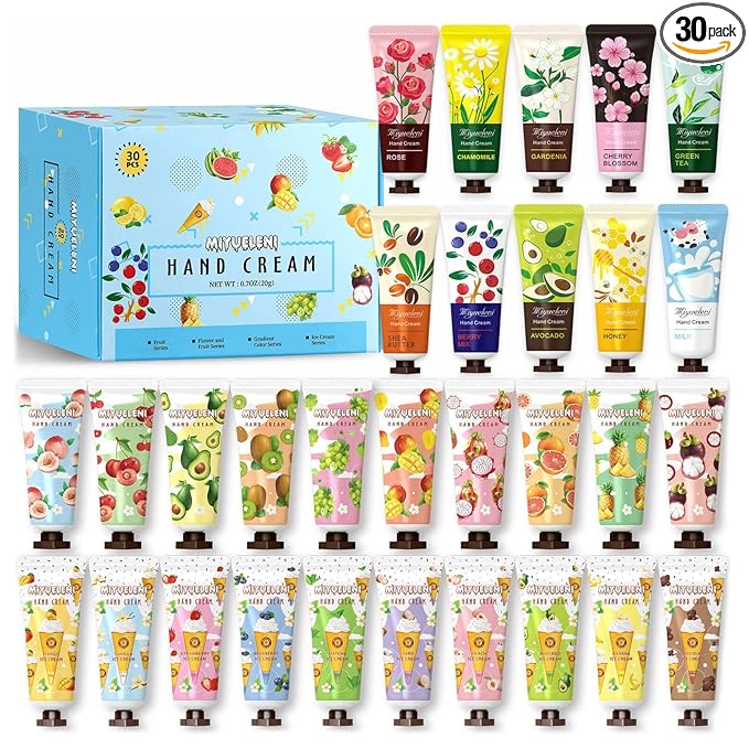 30 Pack Hand Cream Gift Set,Easter Basket Stuffers,Mothers Day Gifts, Hand Lotion for Dry Hands, Gifts for Women,Teen girls,Nurses Week Thank You Gifts, Teacher Appreciation Small Gifts Bulk,Unisex