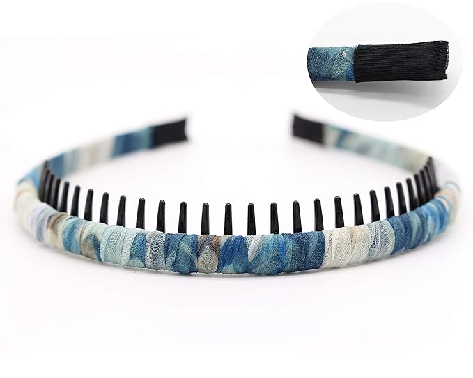 JOBAND 4-Pack Multi-colored Resin Teeth Hair Hoop Non-slip Comfortable Women's/Girls Fashion Headbands