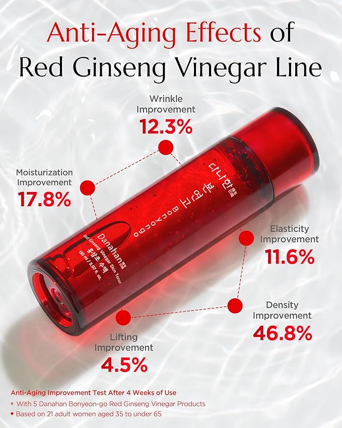 DANAHAN Bonyongo Red Ginseng Vinegar Toner – Rich Essence Toner for Dry & Mature Skin | 6-Year Fermented Ginseng for Anti-Aging & pH Balance | Korean Hanbang Skincare, 5.07 fl oz
