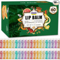 AZEN 60 Pack Lip Balm, Natural Lip Balm Bulk, Lip Care Product, Moisturizing Lip Balms for dry cracked lips, Mothers Day Gifts Easter Basket Stuffers - 10 Flavors