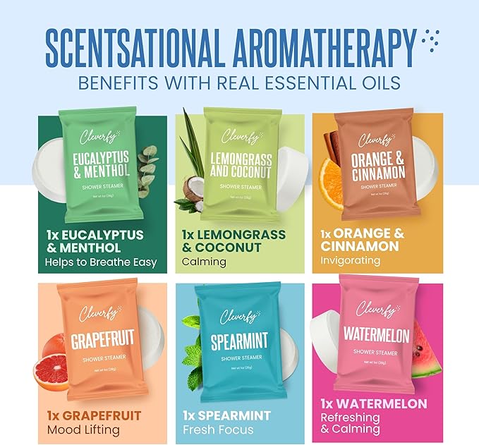 Cleverfy Shower Steamers Aromatherapy - Mothers Day Gifts for Mom, Wife from Husband, Grandma, Daughter and Sister - Birthday Gifts for Women, Mom, Teens, Girlfriend and Her - 6 Tablets