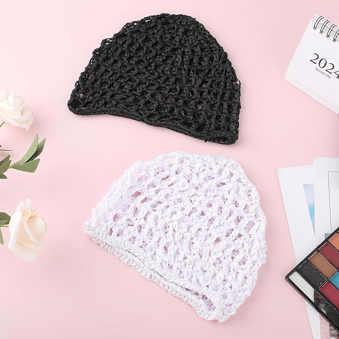 WLLHYF Wig Cap Thick Long Hair Caps Adjustable Net Mesh Braided Weaving Making Crochet Sew Weave Fishnet Grip Headband