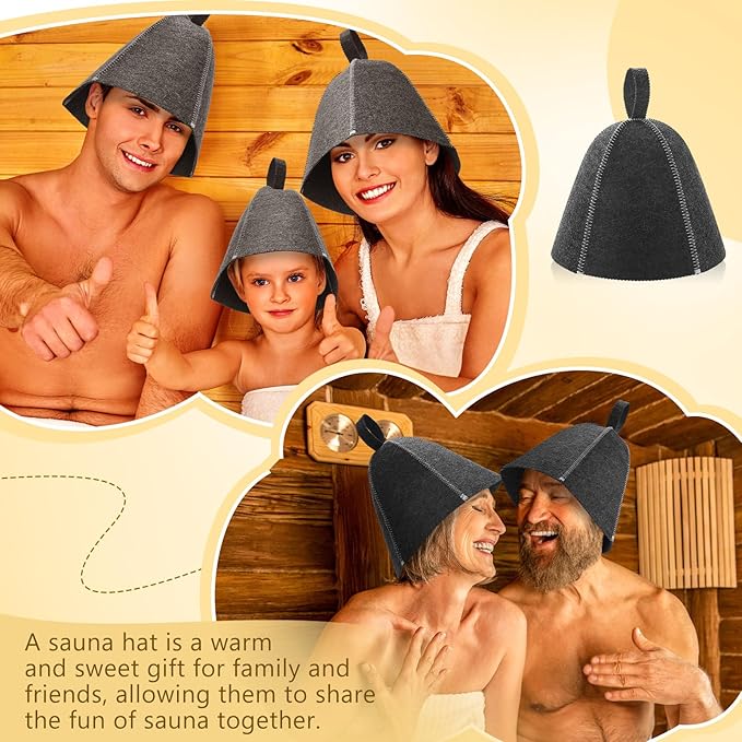 JaGely Sauna Hat for Men Women Sauna Hat Vaporarium Cap Russian Banya Cap for Bath House Accessories