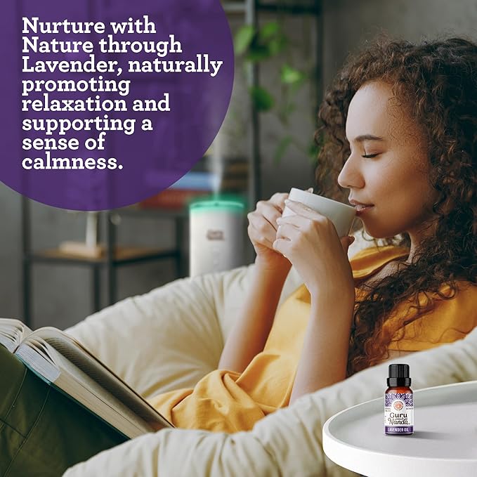 GuruNanda Lavender Essential Oil - 100% Pure, Natural and Undiluted Oil for Massage & DIY Recipes- Premium Diffuser Oil for Aromatherapy (Pack of 1-0.5 Fl Oz)