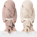 ROLSHOL 2 Packs Large Microfiber Hair Towels for Women, Super Absorbent & Quick Dry Hair Towel Wrap for Curly Hair Long & Short Hair- Anti-Frizz Hair Turbans for Wet Hair (Mauve & Clay)