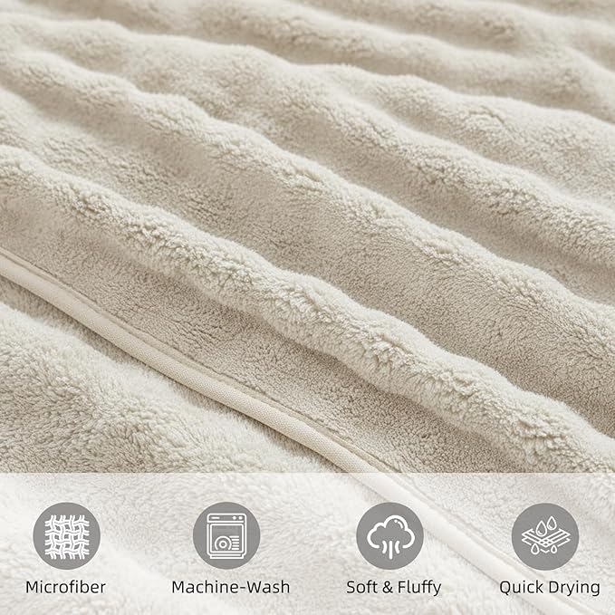 KBY Bath Towels Set of 2, Extra Large Bath Sheets 40X80 Inches,Quick Dry, Ultra Soft & Super Absorbent Oversized Bathroom Towel Sets for Adults, Gym, Spa, Pool & Hotel(Cream)